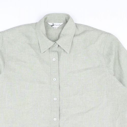Eureka Womens Green Polyester Basic Blouse Size 18 Collared