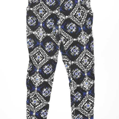 Miss Selfridge Womens Multicoloured Geometric Viscose Trousers Size 10 L29 in Regular