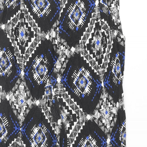 Miss Selfridge Womens Multicoloured Geometric Viscose Trousers Size 10 L29 in Regular