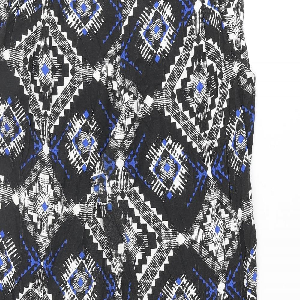 Miss Selfridge Womens Multicoloured Geometric Viscose Trousers Size 10 L29 in Regular