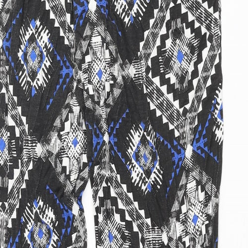 Miss Selfridge Womens Multicoloured Geometric Viscose Trousers Size 10 L29 in Regular