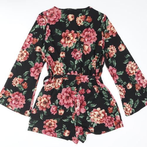 New Look Womens Multicoloured Floral Polyester Playsuit One-Piece Size 12 L3 in Pullover