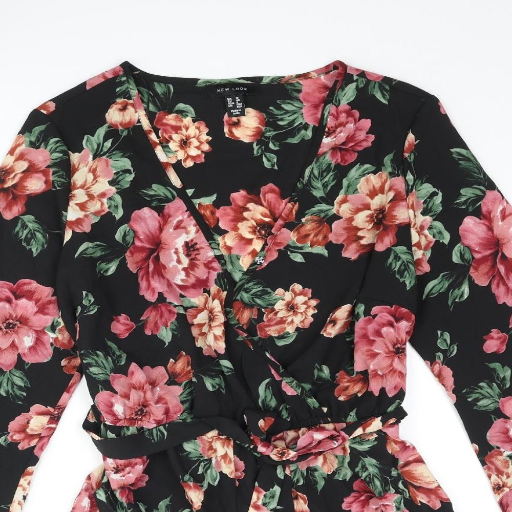 New Look Womens Multicoloured Floral Polyester Playsuit One-Piece Size 12 L3 in Pullover