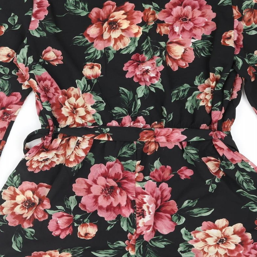 New Look Womens Multicoloured Floral Polyester Playsuit One-Piece Size 12 L3 in Pullover