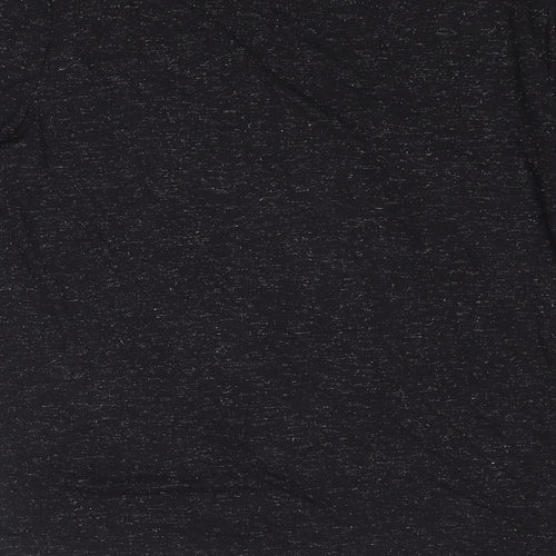 Fat Face Womens Black Geometric Viscose Basic T-Shirt Size 12 Round Neck