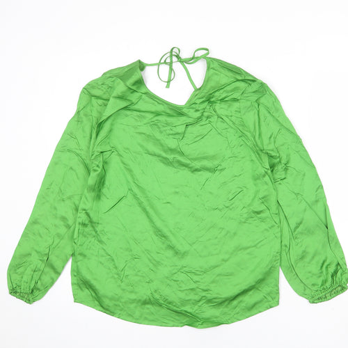 Autograph Womens Green Viscose Basic Blouse Size 8 Round Neck
