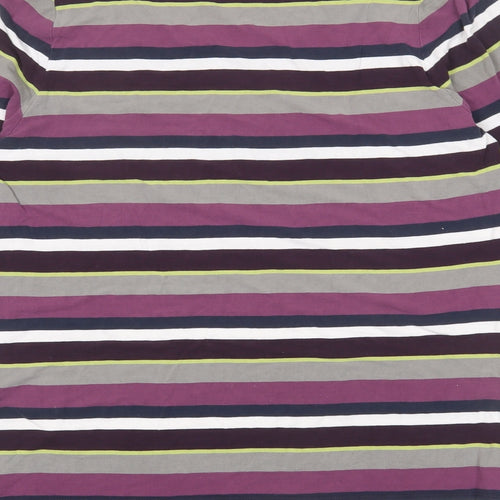 Bonita Womens Multicoloured Striped Viscose Basic T-Shirt Size L Round Neck