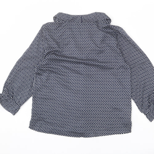 Nine Womens Blue Polyester Basic Button-Up Size 10 Collared