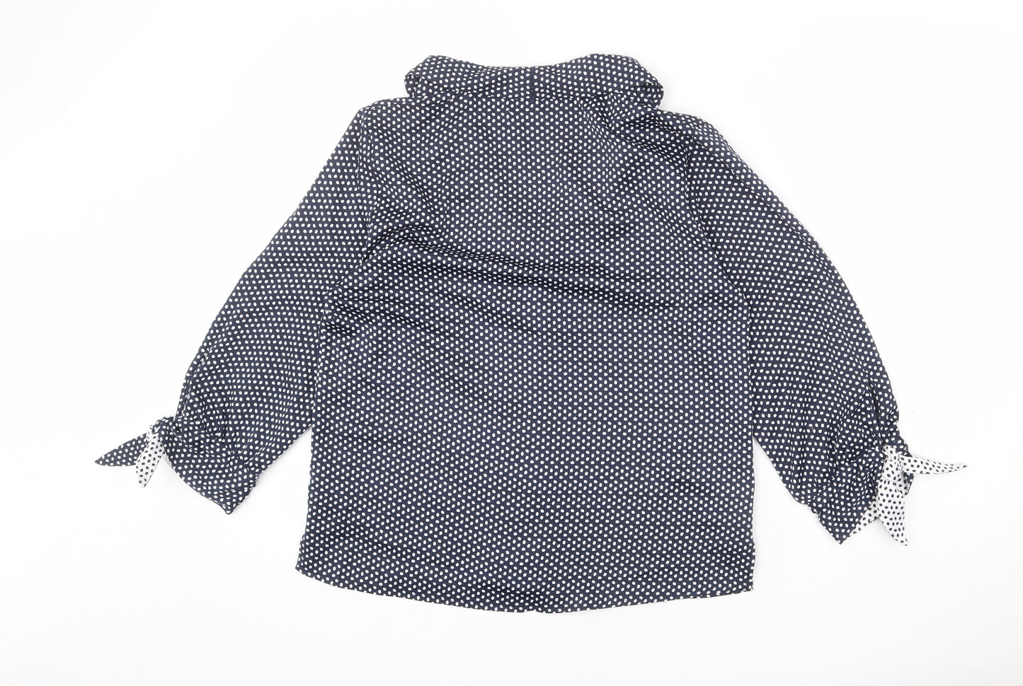 Nine Womens Blue Polyester Basic Button-Up Size 10 Collared