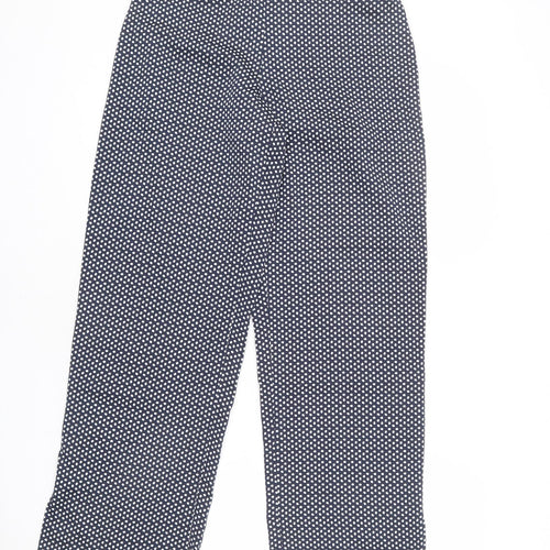 Nine Womens Blue Polka Dot Polyester Trousers Size 10 L30 in Regular