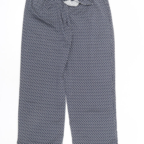 Nine Womens Blue Polka Dot Polyester Trousers Size 10 L30 in Regular