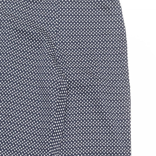 Nine Womens Blue Polka Dot Polyester Trousers Size 10 L30 in Regular