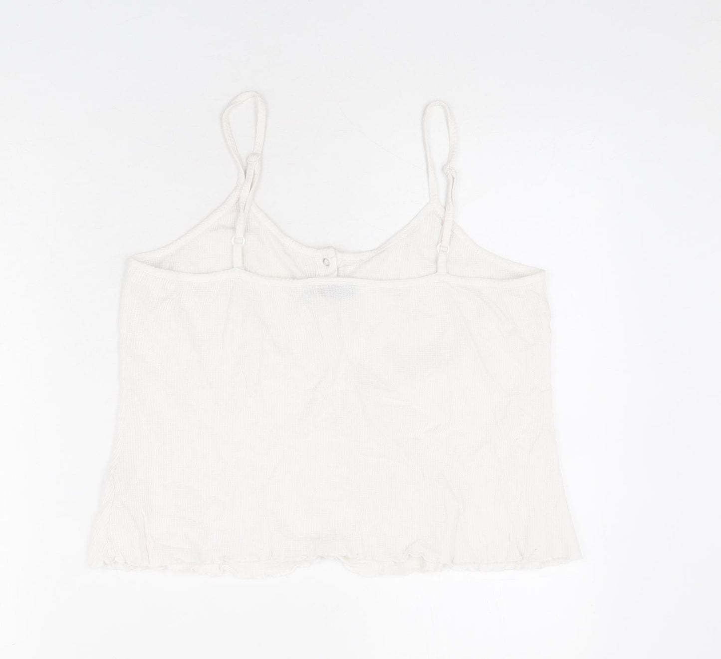 ASOS Womens White 100% Cotton Cropped Tank Size 12 Round Neck