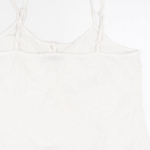 ASOS Womens White 100% Cotton Cropped Tank Size 12 Round Neck
