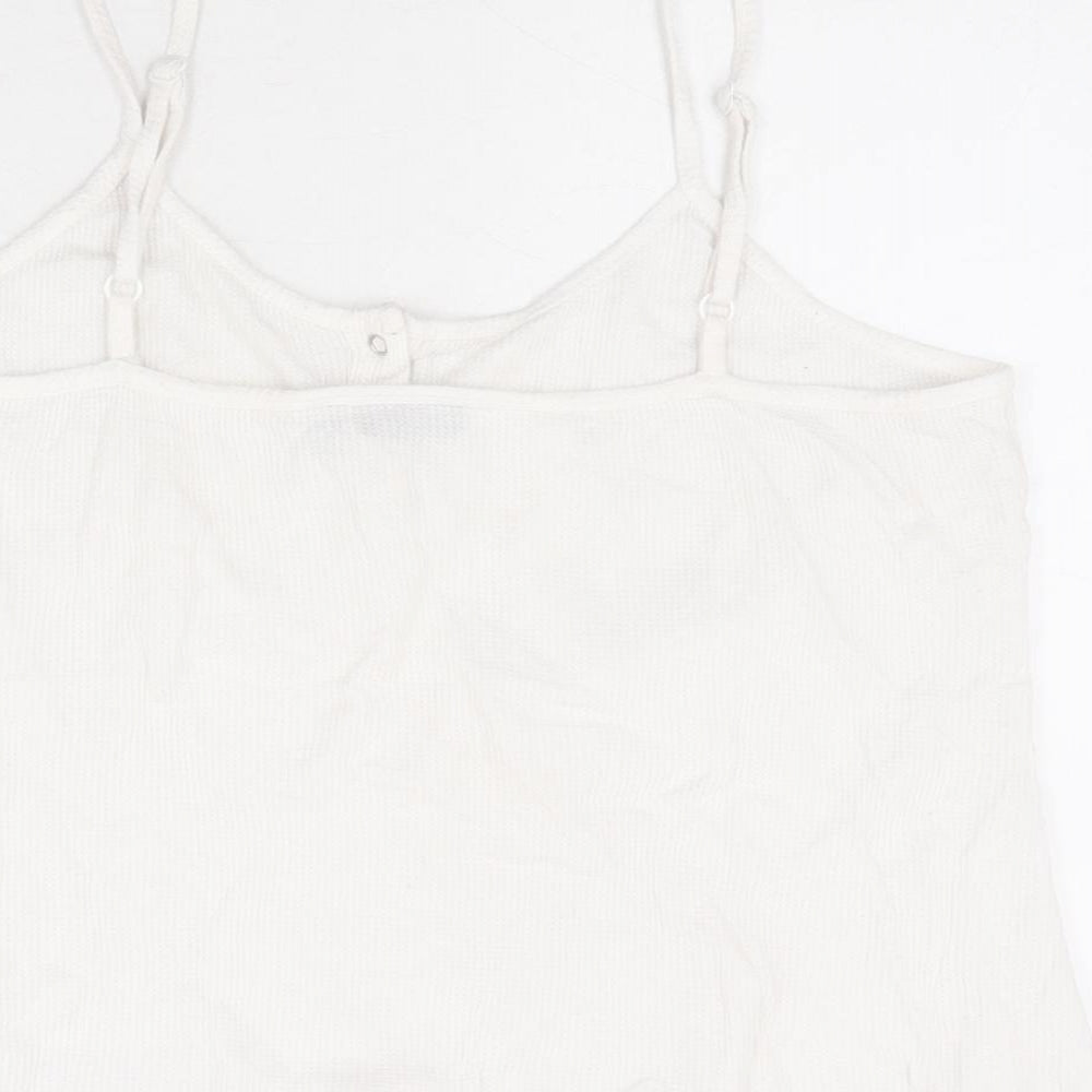 ASOS Womens White 100% Cotton Cropped Tank Size 12 Round Neck
