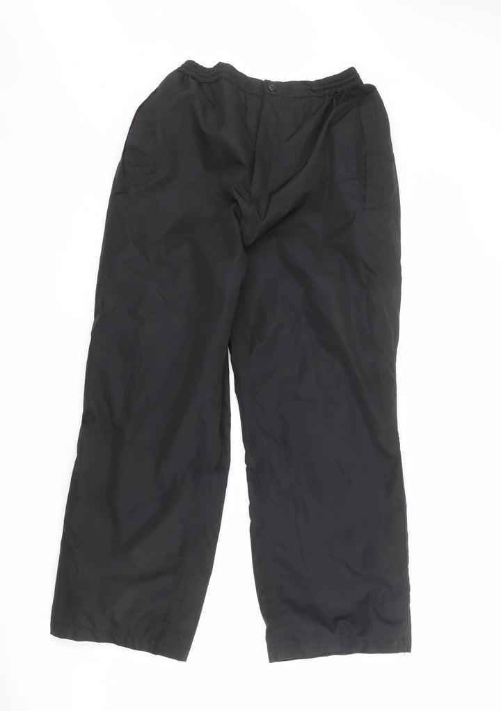 Stuburt Womens Black Herringbone Polyester Snow Pants Trousers Size 30 in L27 in Regular Zip