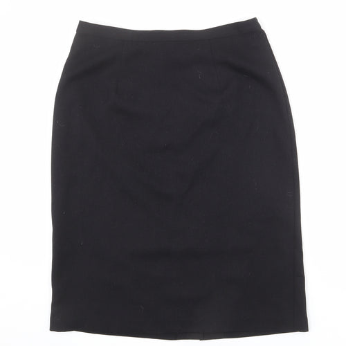 EWM Womens Black Polyester Straight & Pencil Skirt Size 32 in Zip