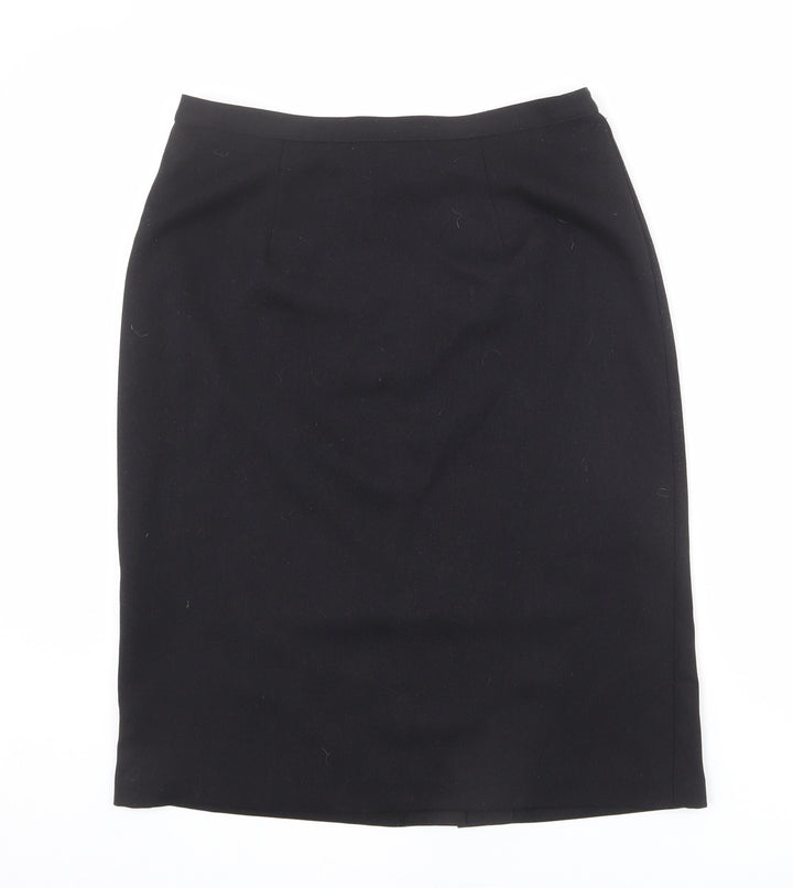 EWM Womens Black Polyester Straight & Pencil Skirt Size 32 in Zip