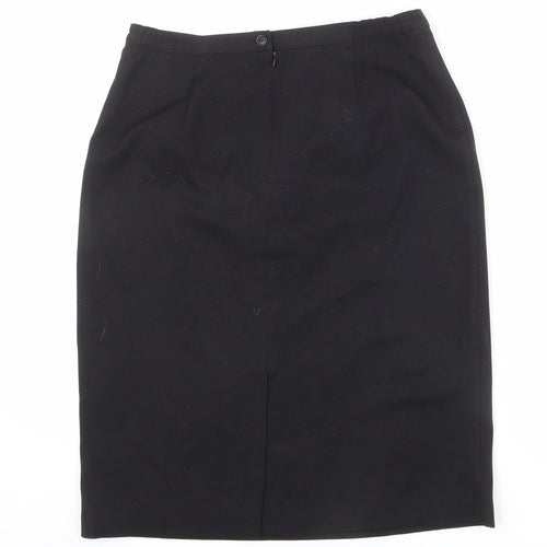 EWM Womens Black Polyester Straight & Pencil Skirt Size 32 in Zip