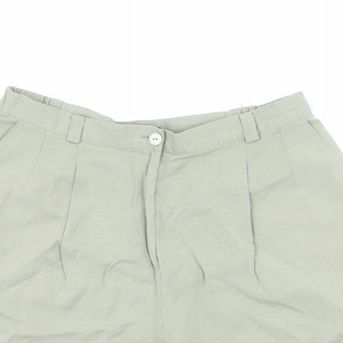 BHS Womens Green Viscose Chino Shorts Size 18 L6 in Regular Zip