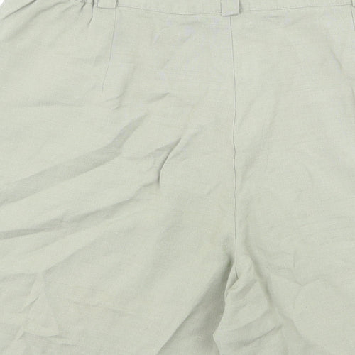 BHS Womens Green Viscose Chino Shorts Size 18 L6 in Regular Zip