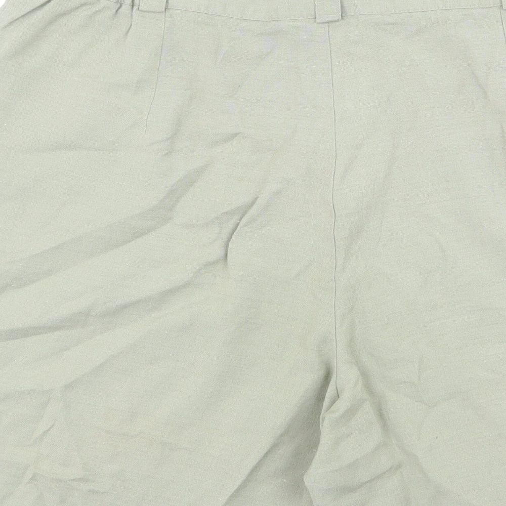 BHS Womens Green Viscose Chino Shorts Size 18 L6 in Regular Zip