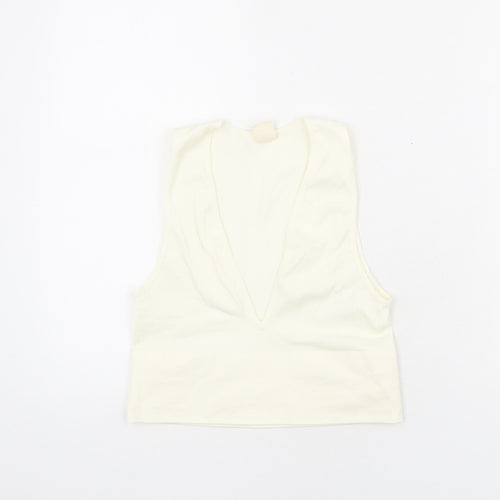 Urban Outfitters Womens Ivory Polyamide Cropped Tank Size L V-Neck