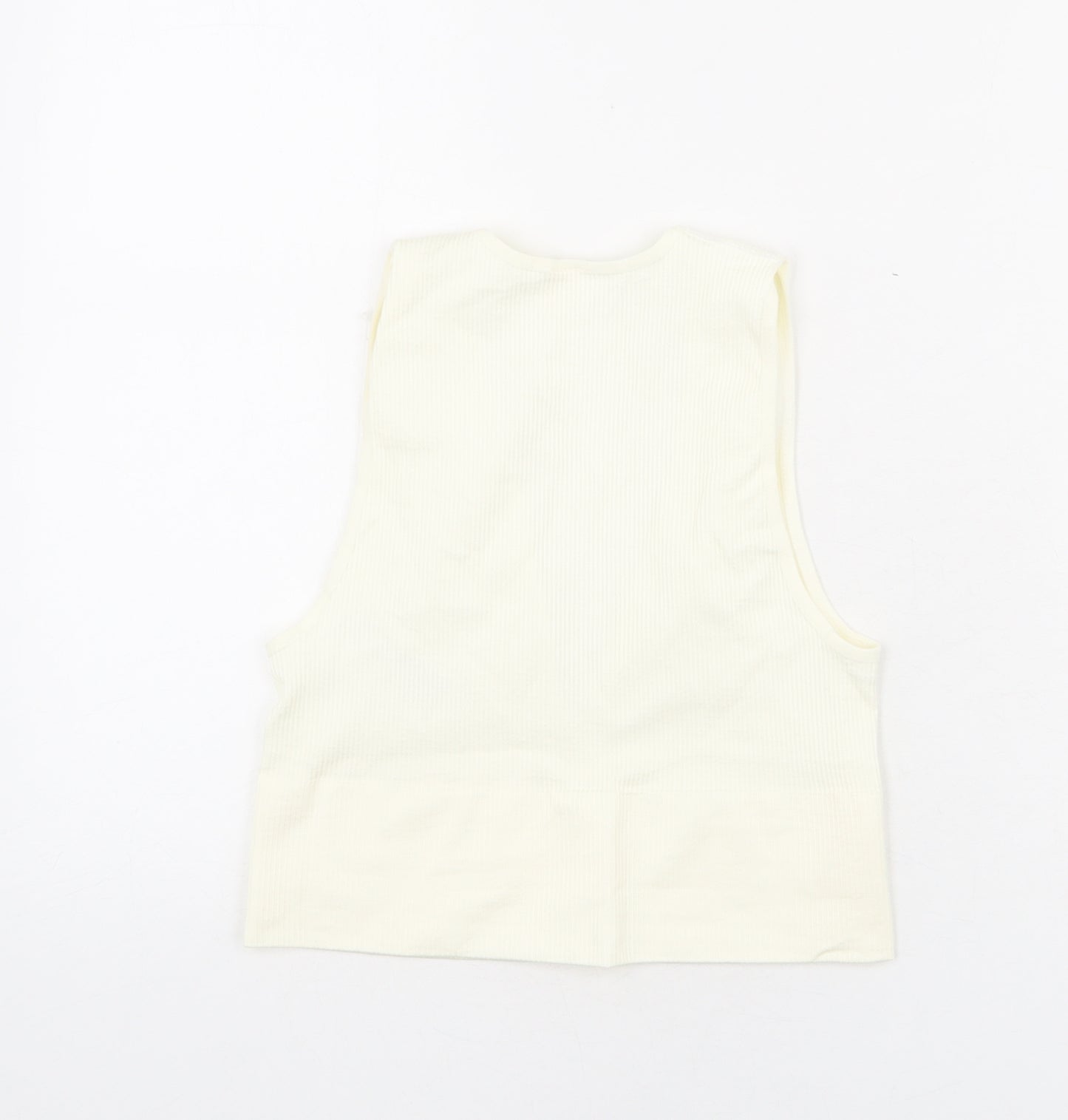 Urban Outfitters Womens Ivory Polyamide Cropped Tank Size L V-Neck
