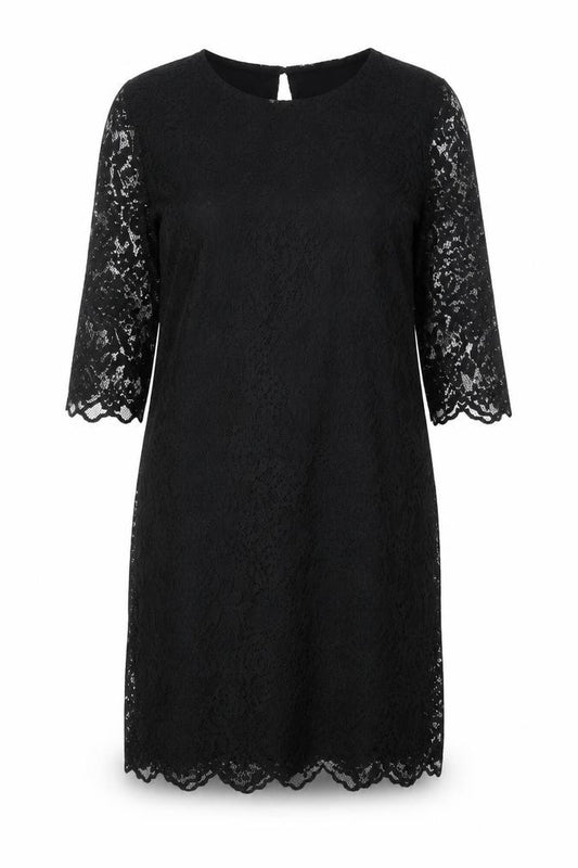 Marks & Spencer Womens Black Viscose Shift Size 12 Round Neck Button