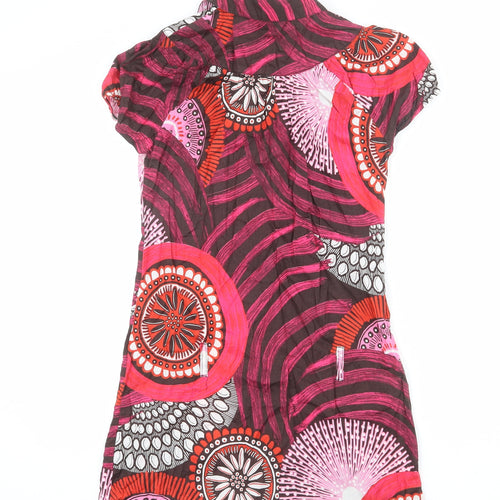 Red Herring Womens Multicoloured Geometric Polyester Shirt Dress Size 8 Collared Button