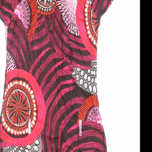 Red Herring Womens Multicoloured Geometric Polyester Shirt Dress Size 8 Collared Button