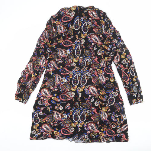 Warehouse Womens Multicoloured Paisley Viscose A-Line Size 18 Round Neck Zip