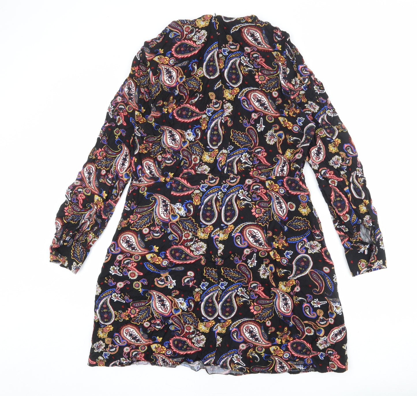 Warehouse Womens Multicoloured Paisley Viscose A-Line Size 18 Round Neck Zip