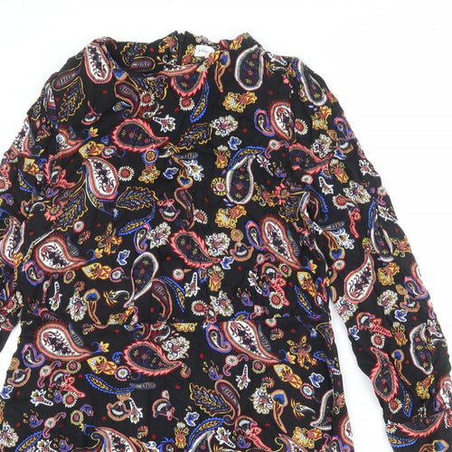 Warehouse Womens Multicoloured Paisley Viscose A-Line Size 18 Round Neck Zip