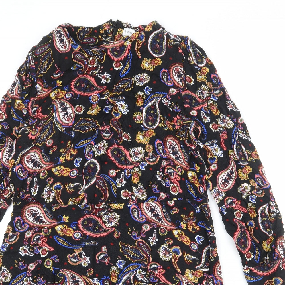 Warehouse Womens Multicoloured Paisley Viscose A-Line Size 18 Round Neck Zip
