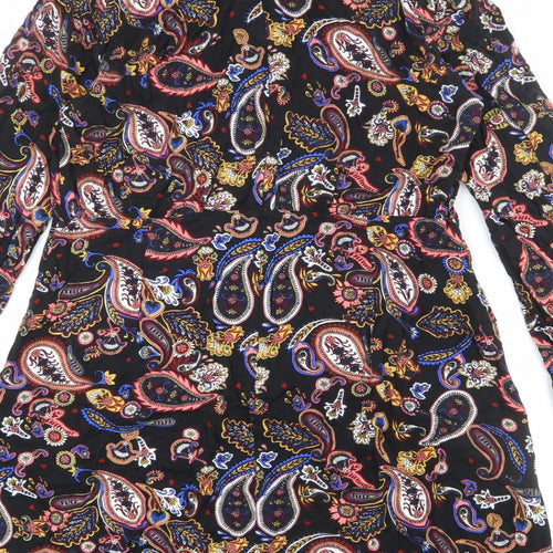 Warehouse Womens Multicoloured Paisley Viscose A-Line Size 18 Round Neck Zip