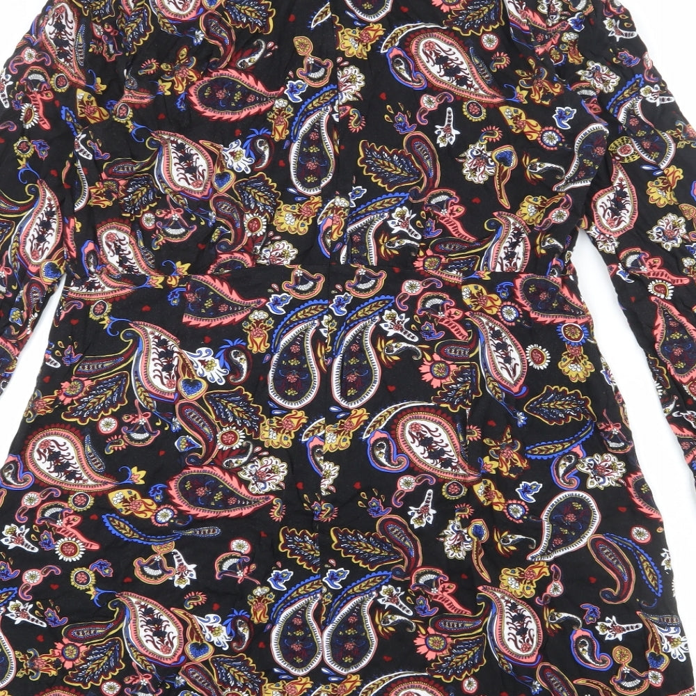 Warehouse Womens Multicoloured Paisley Viscose A-Line Size 18 Round Neck Zip