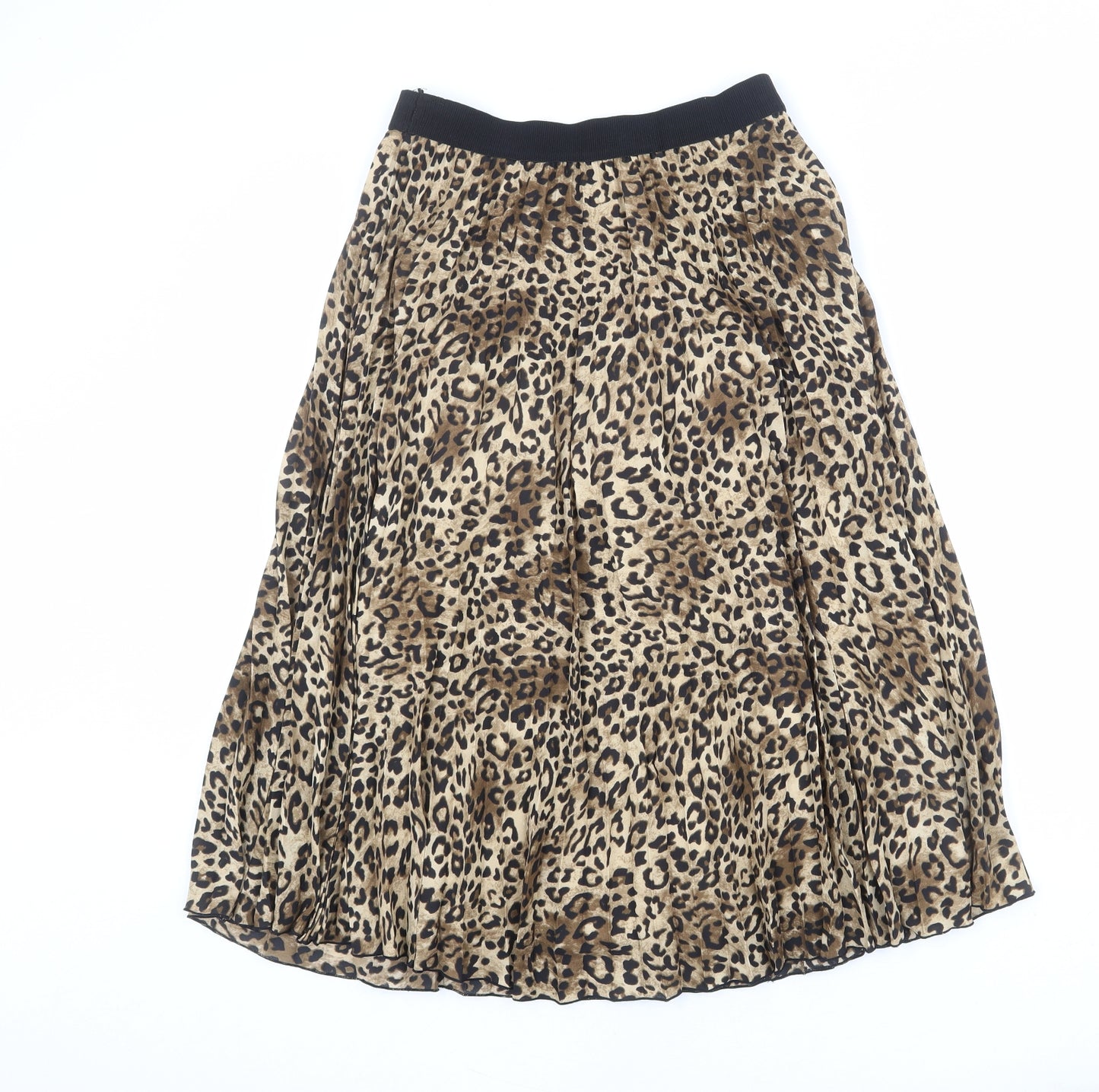 H&M Womens Brown Animal Print Polyester Swing Skirt Size 10 - Leopard pattern