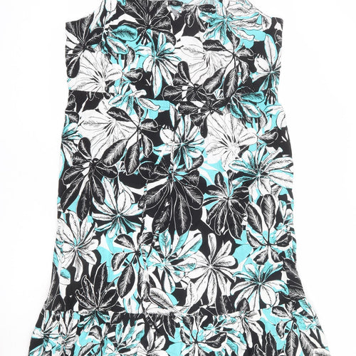 Bonmarché Womens Multicoloured Floral Viscose Tank Dress Size 24 Square Neck Pullover