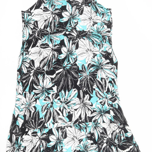 Bonmarché Womens Multicoloured Floral Viscose Tank Dress Size 24 Square Neck Pullover