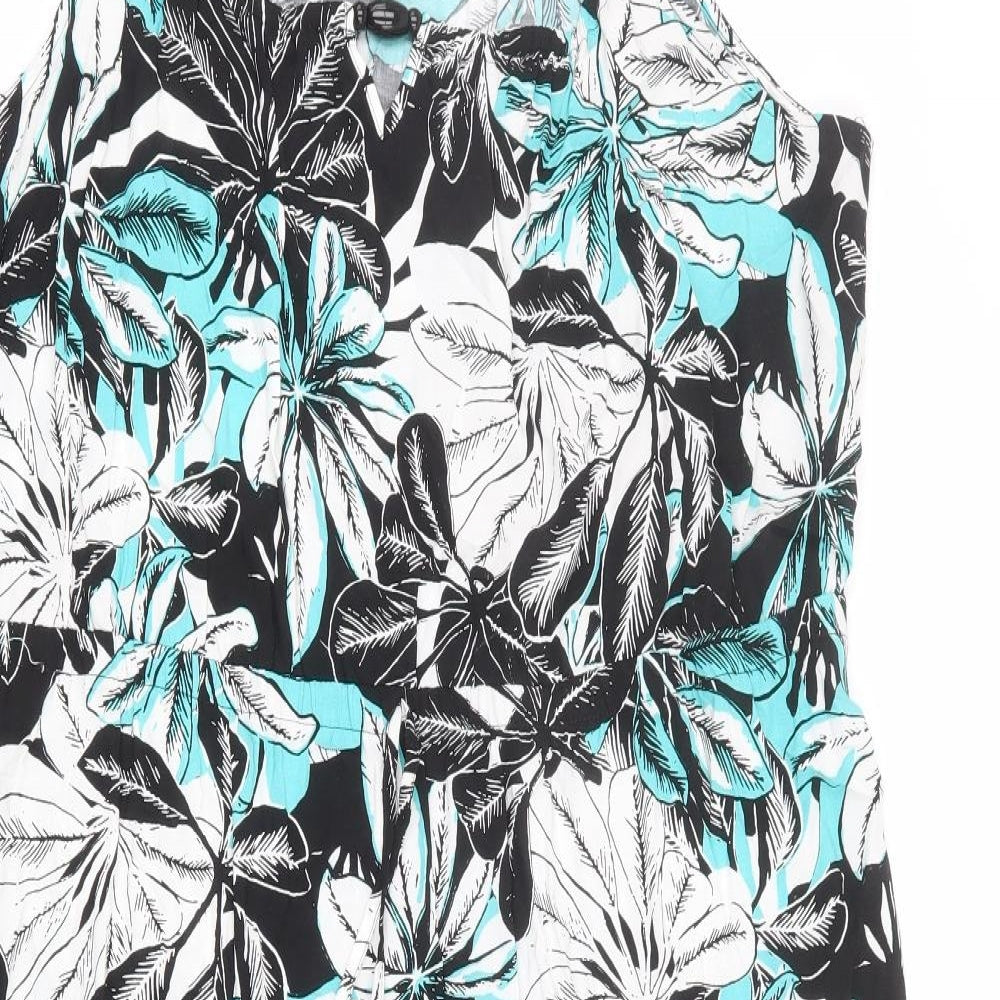 Bonmarché Womens Multicoloured Floral Viscose Tank Dress Size 24 Square Neck Pullover