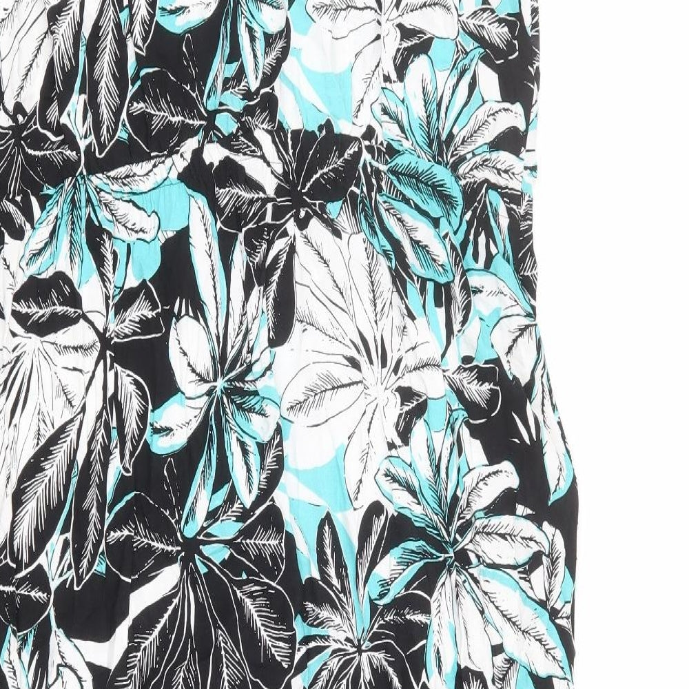 Bonmarché Womens Multicoloured Floral Viscose Tank Dress Size 24 Square Neck Pullover