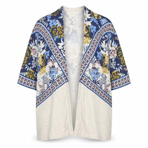Warehouse Womens Multicoloured V-Neck Geometric 100% Cotton Cardigan Jumper Size M