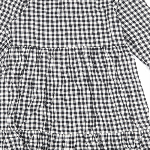 New Look Womens Multicoloured Plaid 100% Cotton Shirt Dress Size 18 Collared Button