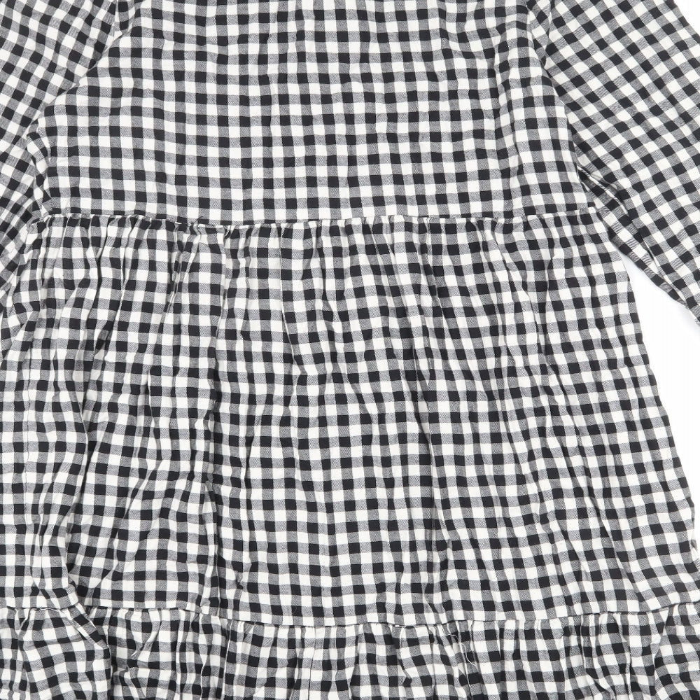 New Look Womens Multicoloured Plaid 100% Cotton Shirt Dress Size 18 Collared Button