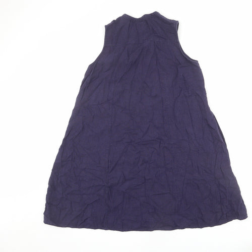 Arienti Womens Blue Polyester A-Line Size 12 V-Neck Button