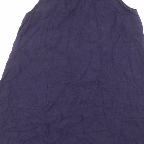 Arienti Womens Blue Polyester A-Line Size 12 V-Neck Button