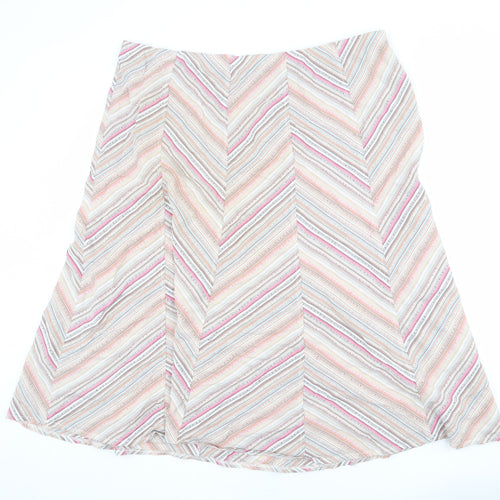 Classic Womens Multicoloured Geometric Cotton Swing Skirt Size 20