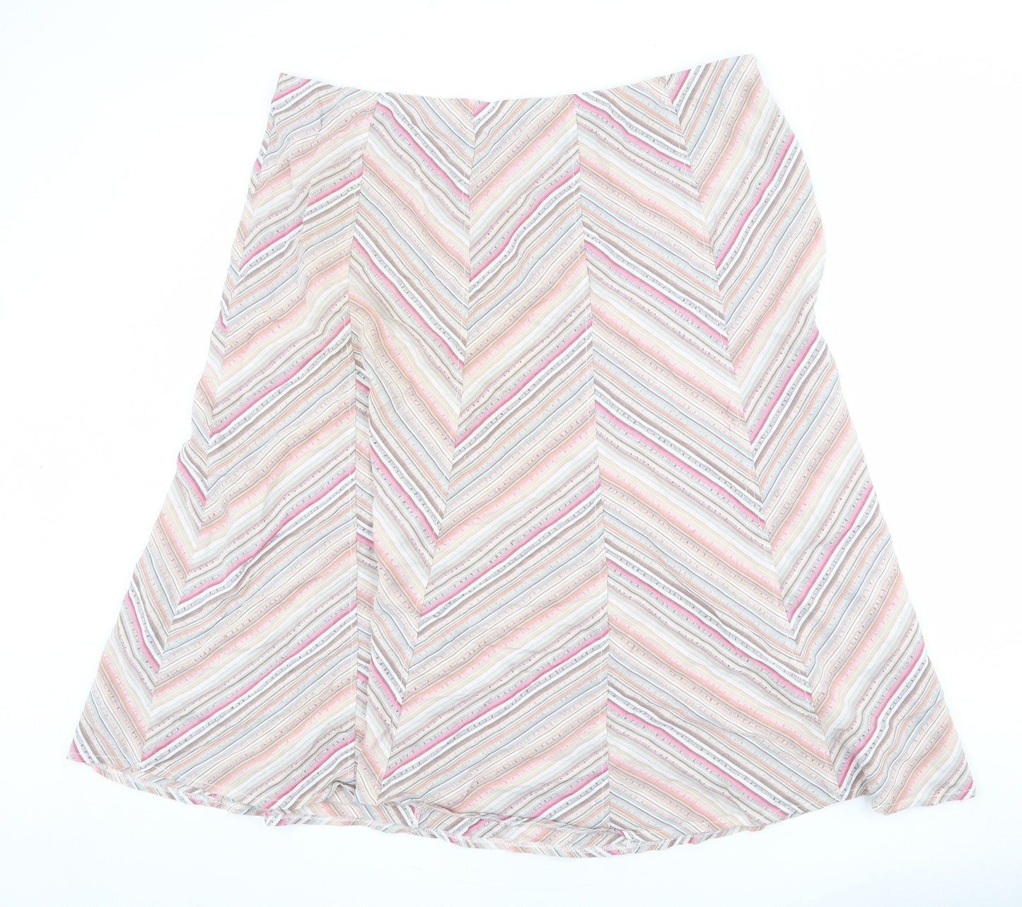 Classic Womens Multicoloured Geometric Cotton Swing Skirt Size 20