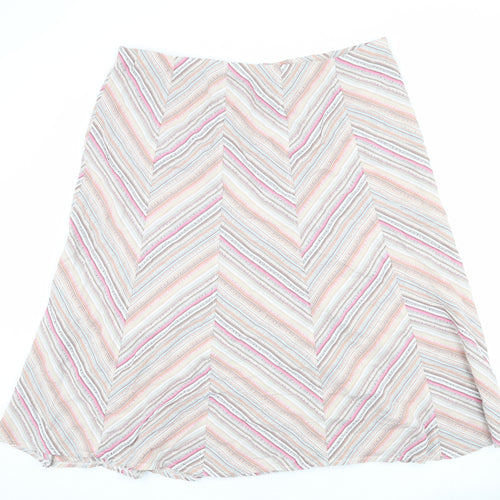 Classic Womens Multicoloured Geometric Cotton Swing Skirt Size 20